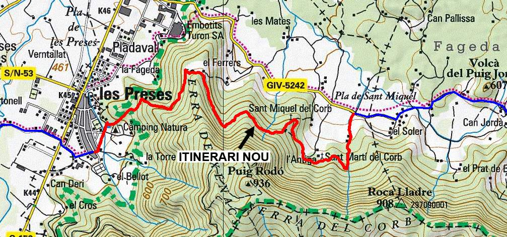GR 2 Mapa itinerari nou tram 5