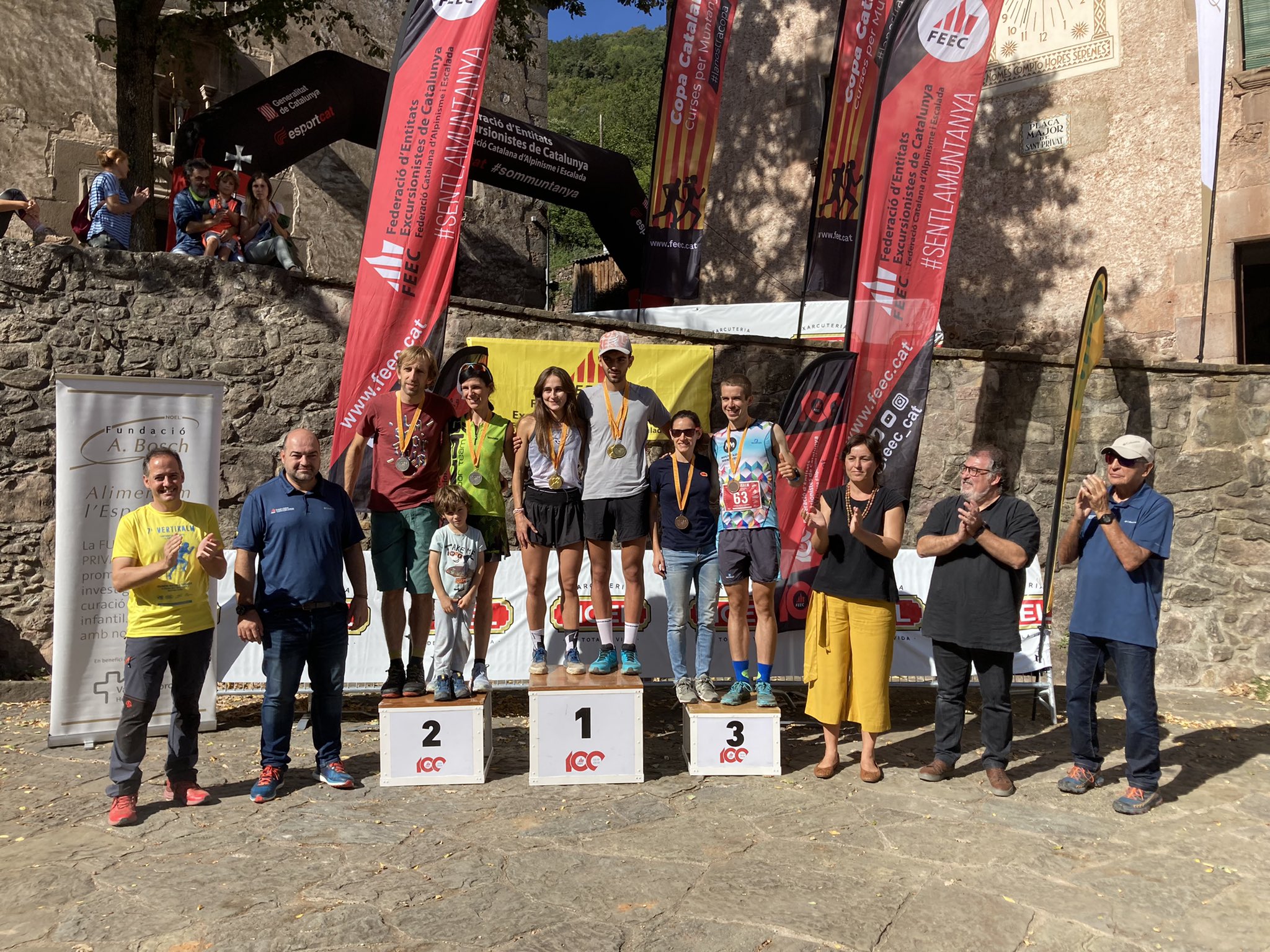 Pòdium de l'últim campionat de Catalunya de Curses Verticals. 